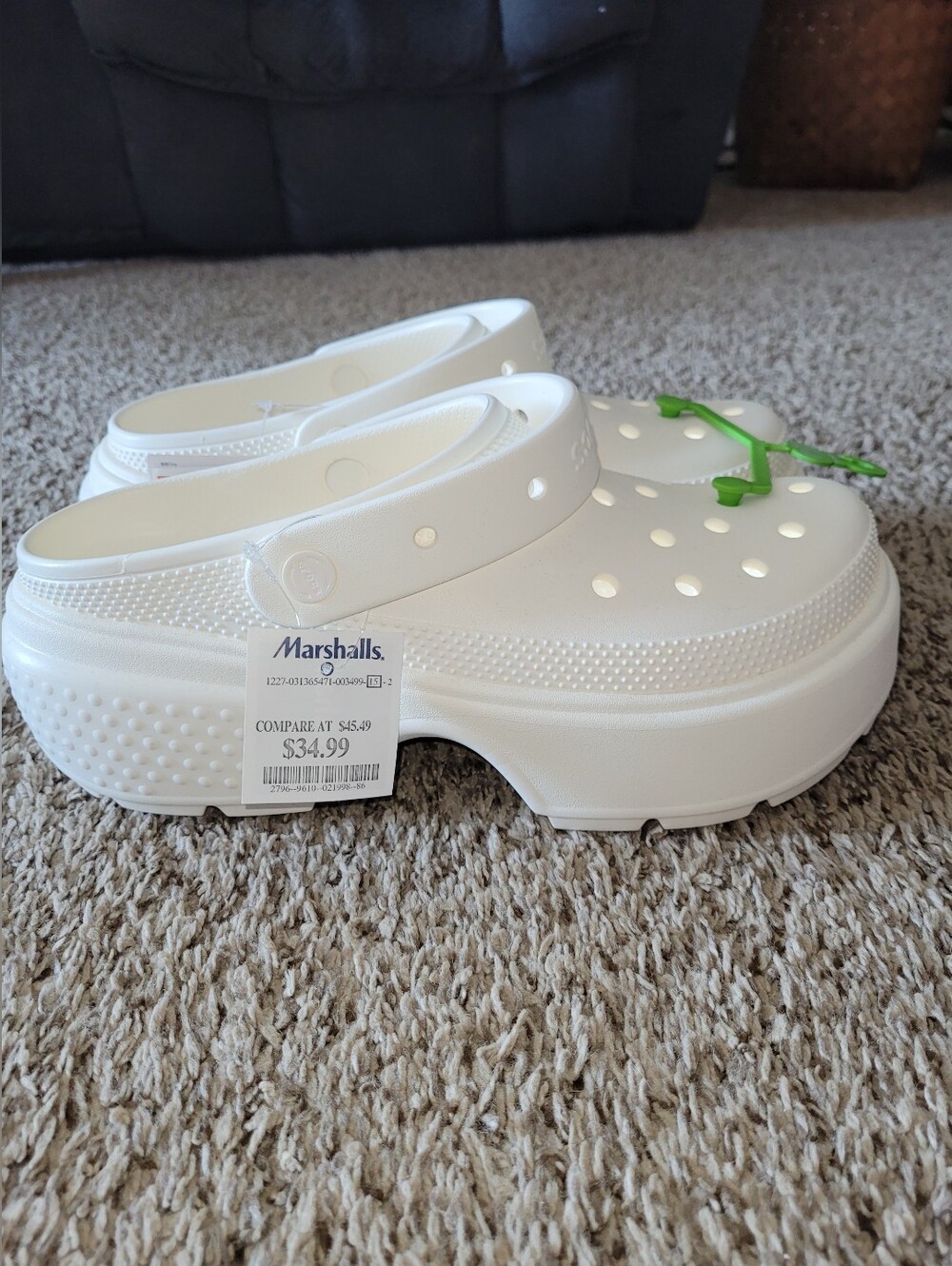 CROCS White Platform Clogs